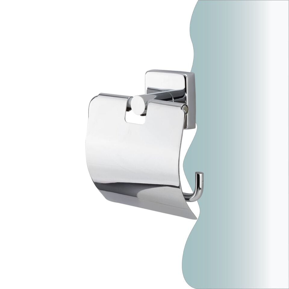 İGK YAPI - Çelik Banyo Vizyon Geniş Kapaklı Tuvalet Kâğıtlığı (VZ10-007)