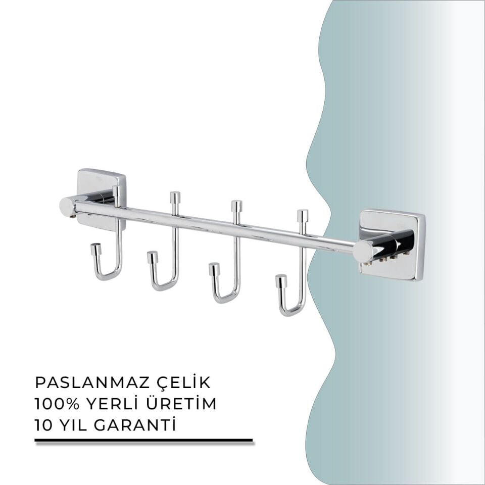 İGK YAPI - Çelik Banyo Vizyon Dörtlü Askılık (VZ10-010)