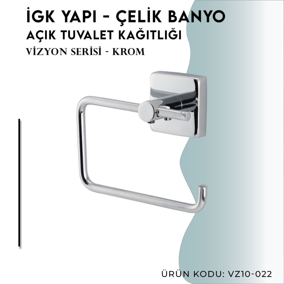 İGK YAPI - Çelik Banyo Vizyon Açık Tuvalet Kâğıtlığı (VZ10-022)