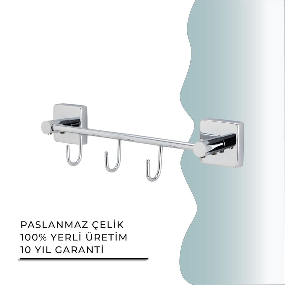 İGK YAPI - Çelik Banyo Vizyon Üçlü Askılık (VZ10-030)