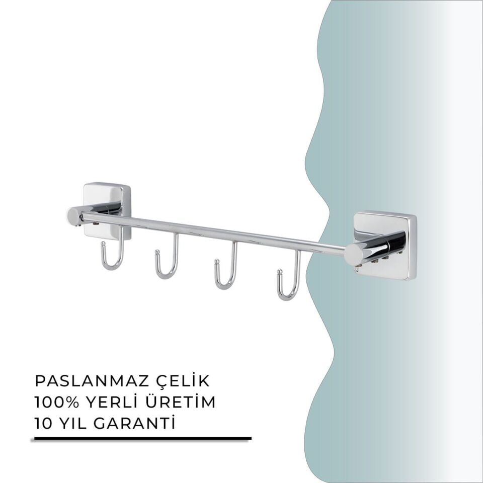 İGK YAPI - Çelik Banyo Vizyon Dörtlü Askılık (VZ10-031)