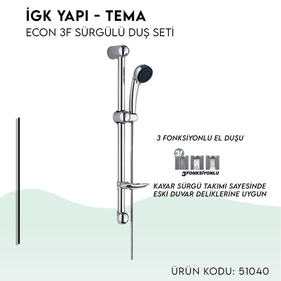 BANYOLİA - TEMA Econ Sürgülü Duş Seti (51040)