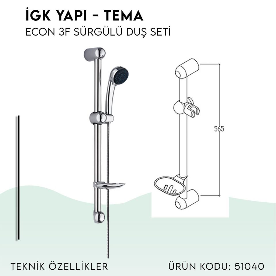 BANYOLİA - TEMA Econ Sürgülü Duş Seti (51040)