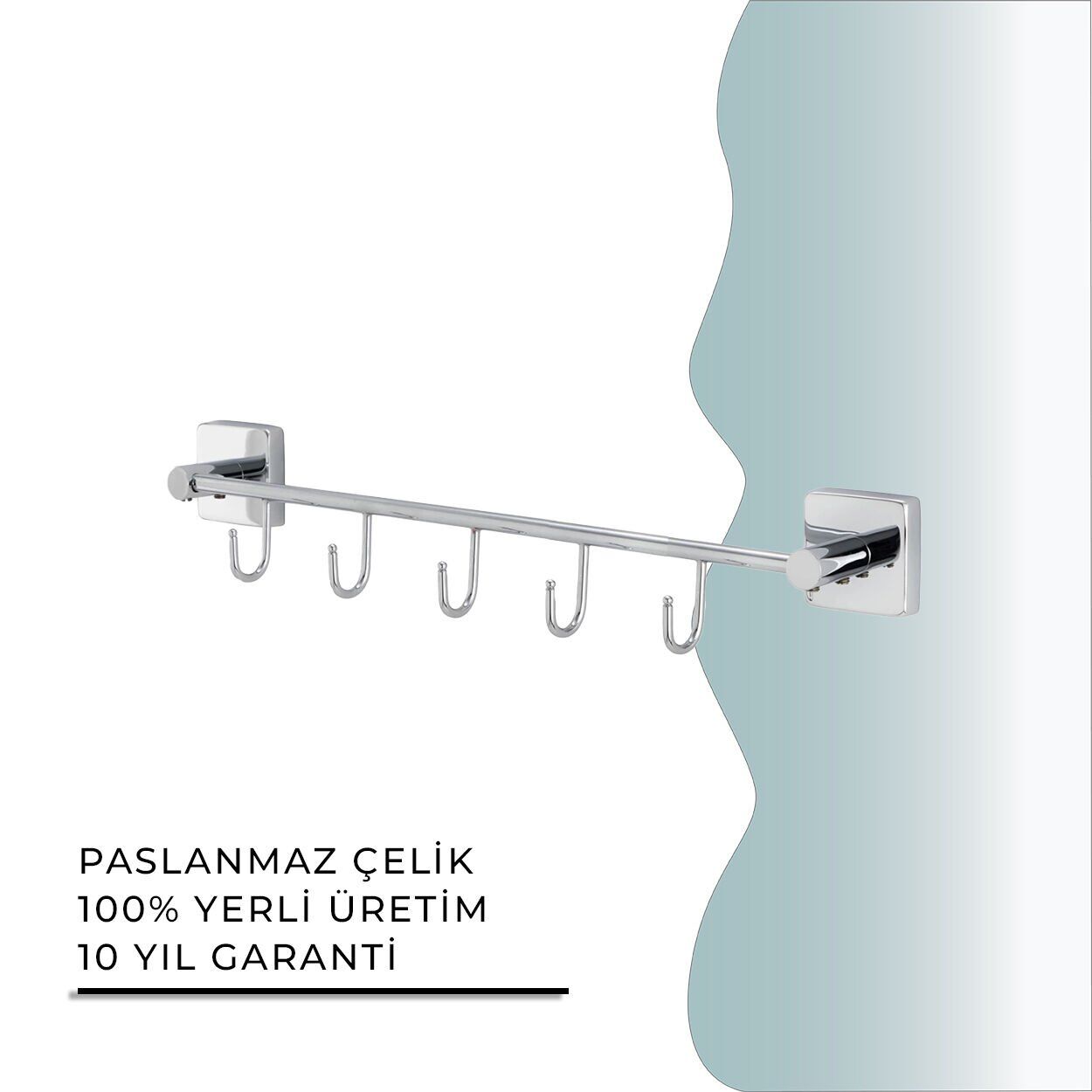 İGK YAPI - Çelik Banyo Vizyon Beşli Askılık (VZ10-032)
