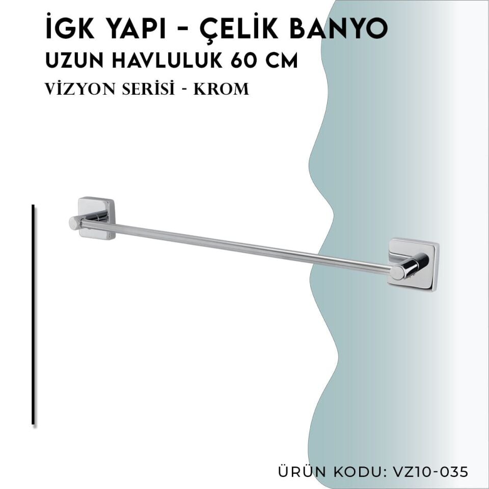 İGK YAPI - Çelik Banyo Vizyon Uzun Havluluk 60cm (VZ10-035)