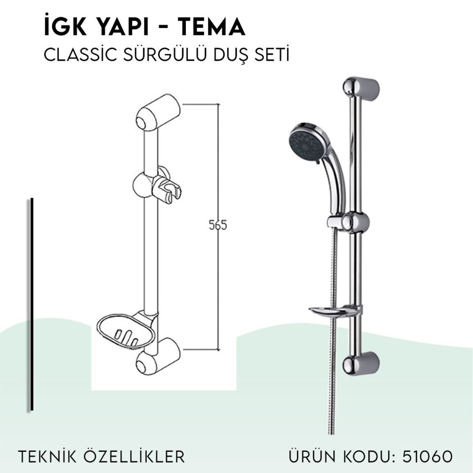 BANYOLİA - TEMA Classic Sürgülü Duş Seti (51060)