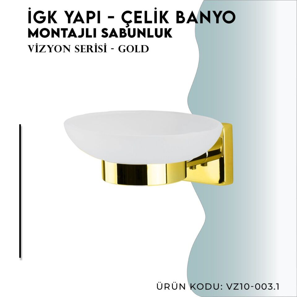 İGK YAPI - Çelik Banyo Vizyon Gold Montajlı Sabunluk (VZ10-003.1)