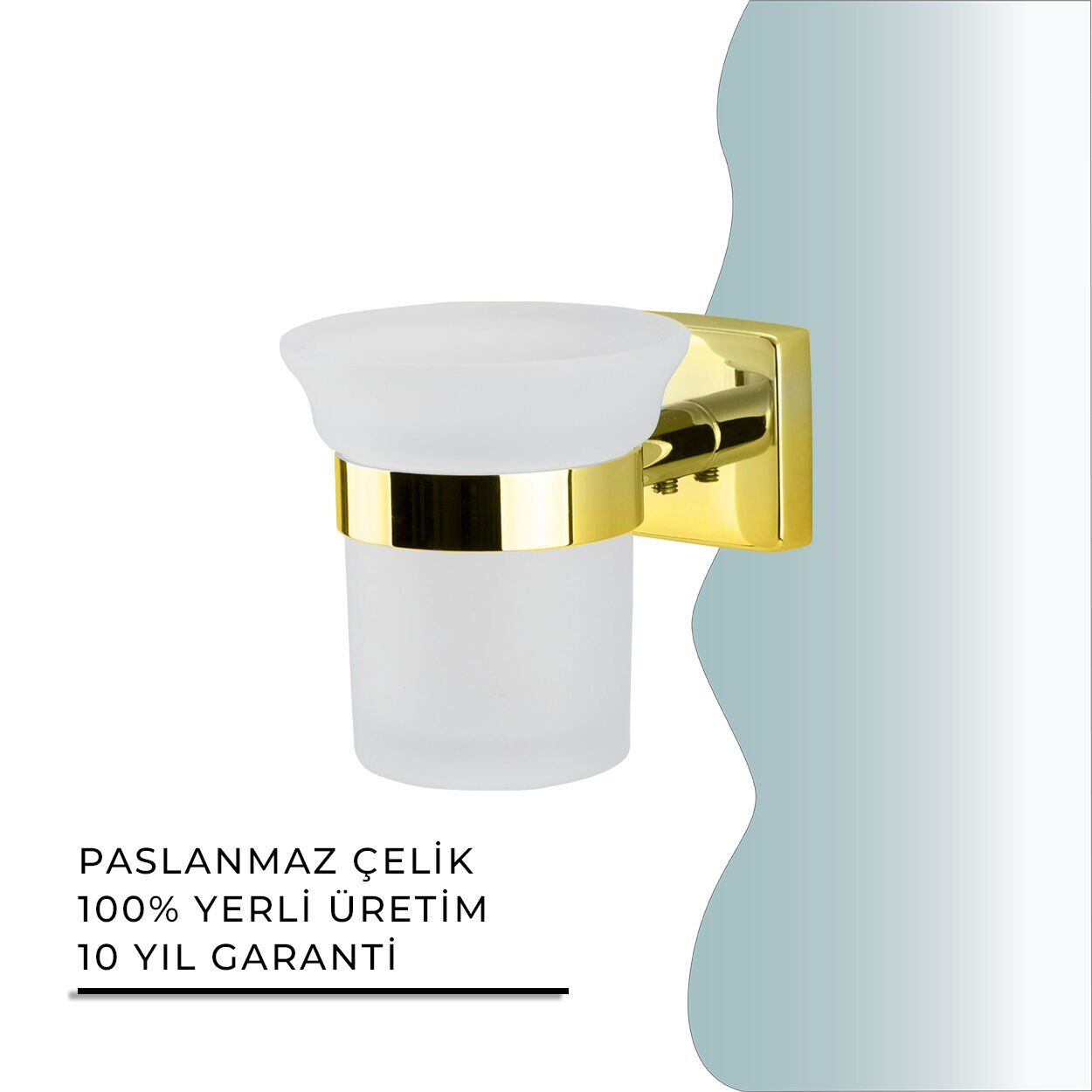 İGK YAPI - Çelik Banyo Vizyon Gold Montajlı Diş Fırçalık (VZ10-004.1)