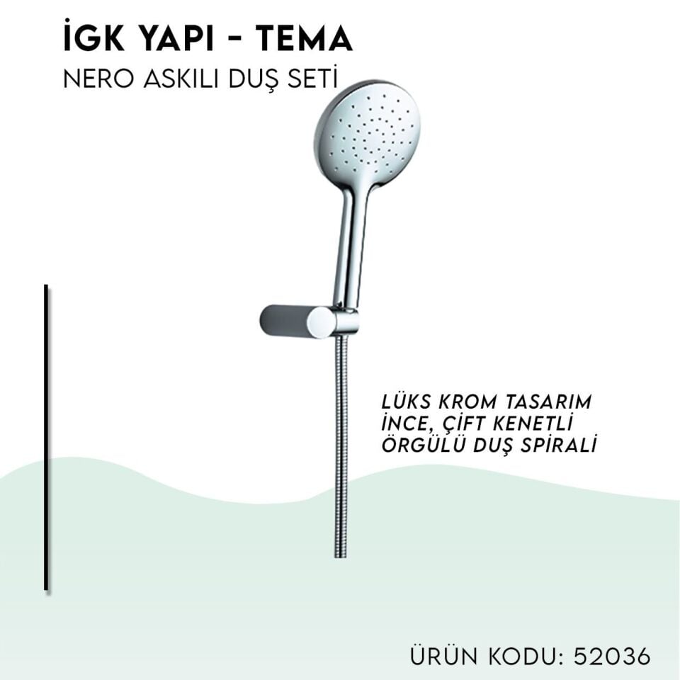 BANYOLİA - TEMA Nero Askılı Duş Seti (52036)