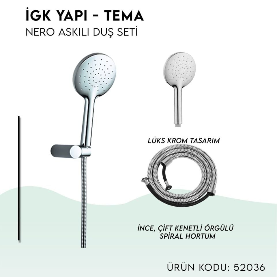 BANYOLİA - TEMA Nero Askılı Duş Seti (52036)