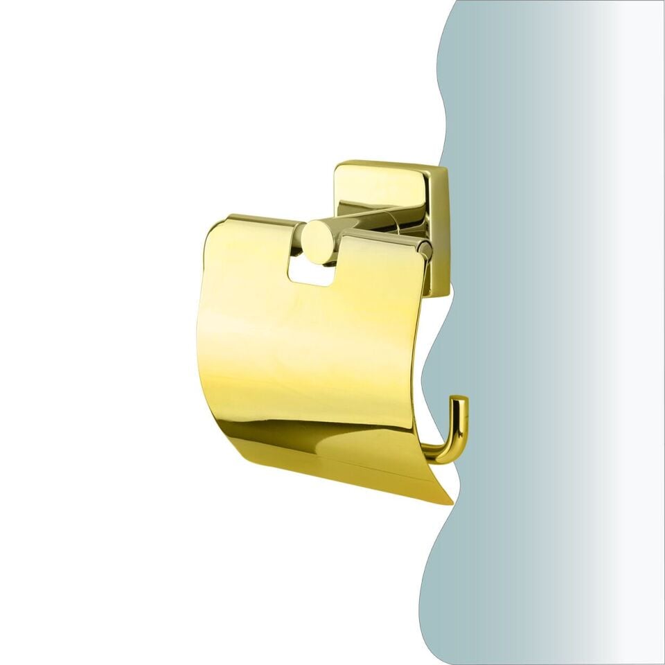 İGK YAPI - Çelik Banyo Vizyon Gold Geniş Kapaklı Tuvalet Kâğıtlığı (VZ10-007.1)
