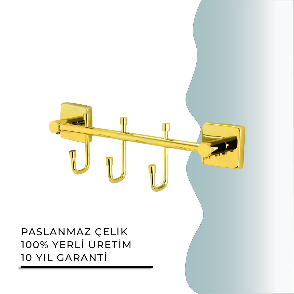 İGK YAPI - Çelik Banyo Vizyon Gold Üçlü Askılık (VZ10-009.1)