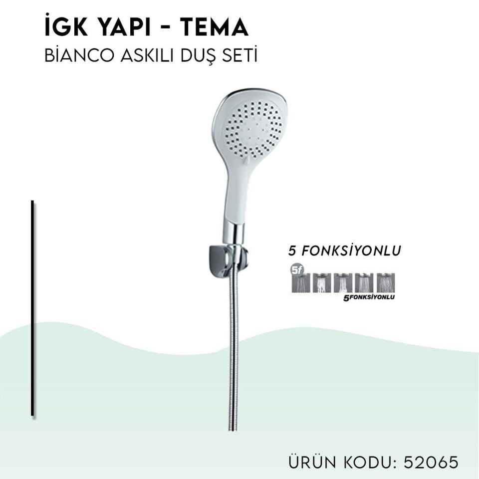 BANYOLİA - TEMA Bianco Askılı Duş Seti (52065)