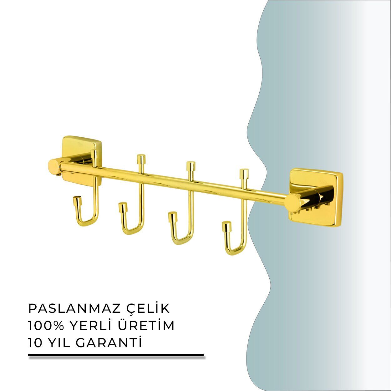 İGK YAPI - Çelik Banyo Vizyon Gold Dörtlü Askılık (VZ10-010.1)