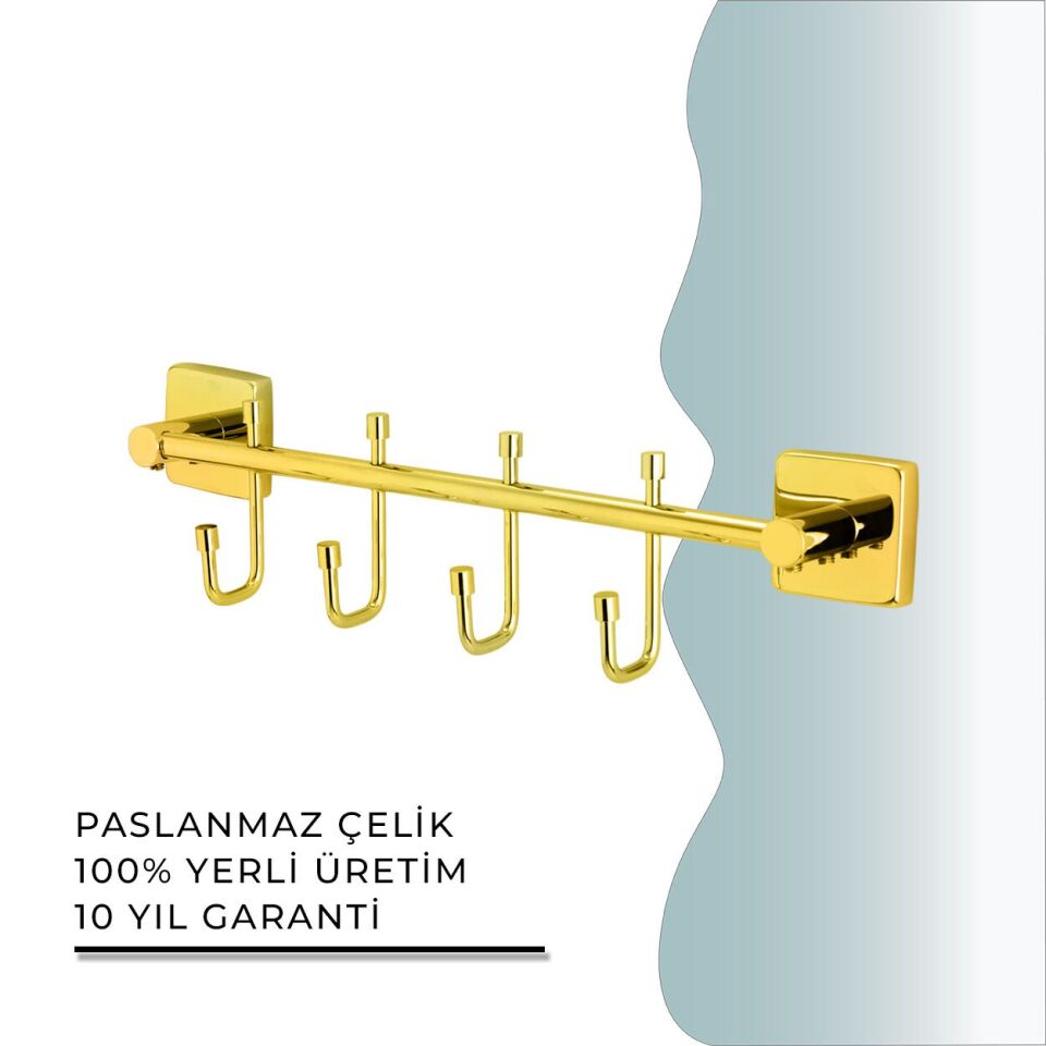 İGK YAPI - Çelik Banyo Vizyon Gold Dörtlü Askılık (VZ10-010.1)