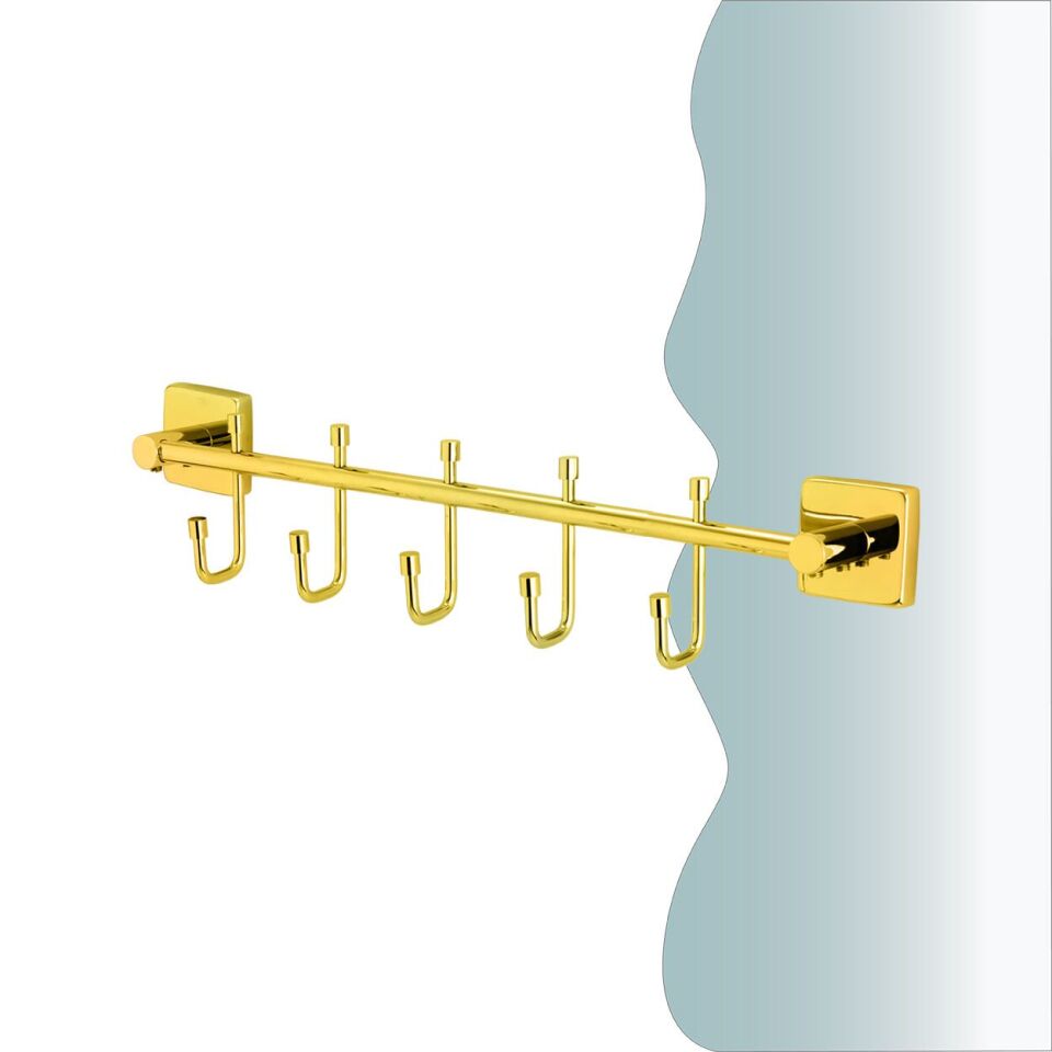İGK YAPI - Çelik Banyo Vizyon Gold Beşli Askılık (VZ10-011.1)