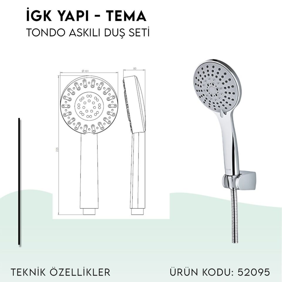 BANYOLİA - TEMA Tondo Askılı Duş Seti (52095)