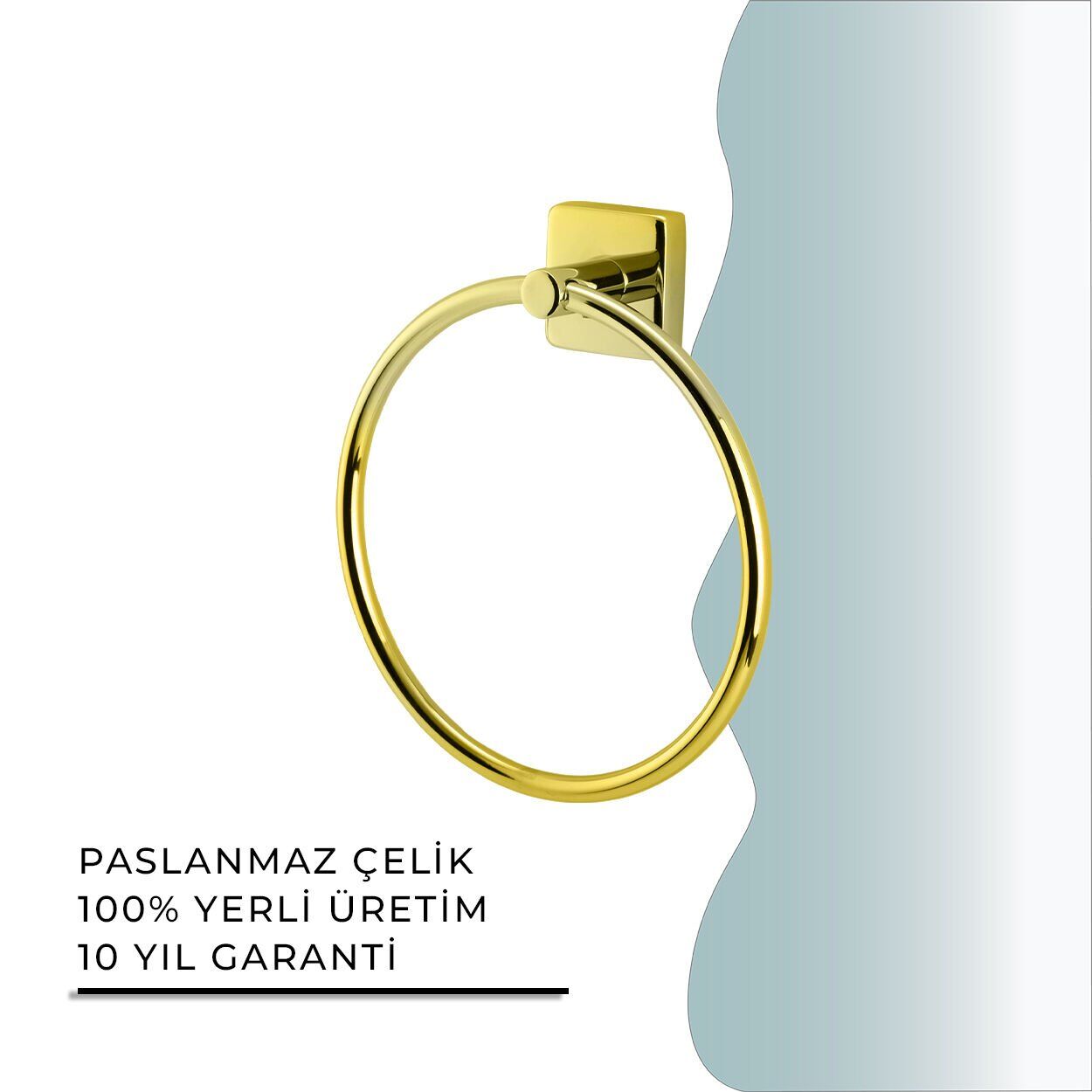 İGK YAPI - Çelik Banyo Vizyon Gold Yuvarlak Havluluk (VZ10-019.1)