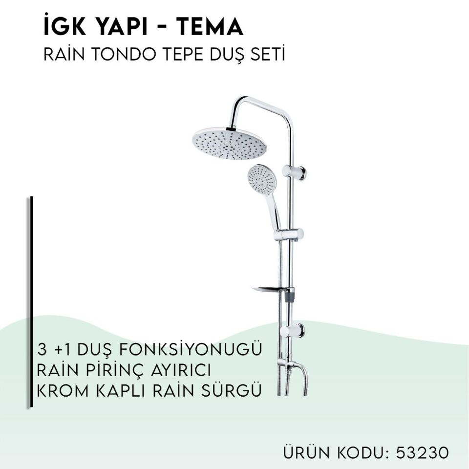 BANYOLİA - TEMA Rain Tondo Tepe Duş Seti (53230)