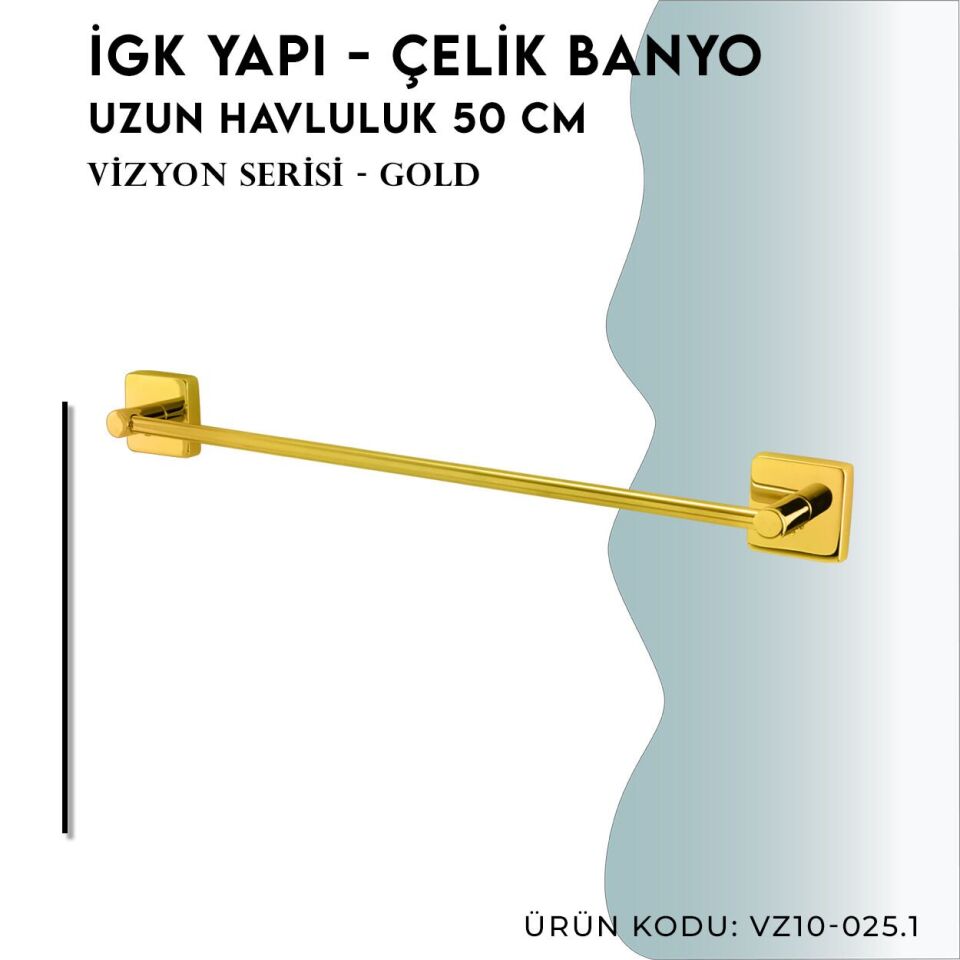 İGK YAPI - Çelik Banyo Vizyon Gold Uzun Havluluk 50cm (VZ10-025.1)