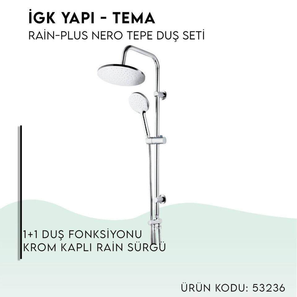 BANYOLİA - TEMA Rain-Plus Nero Tepe Duş Seti (53237)