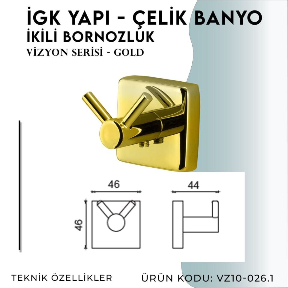 İGK YAPI - Çelik Banyo Vizyon Gold Bornozluk Çiftli (VZ10-026.1)