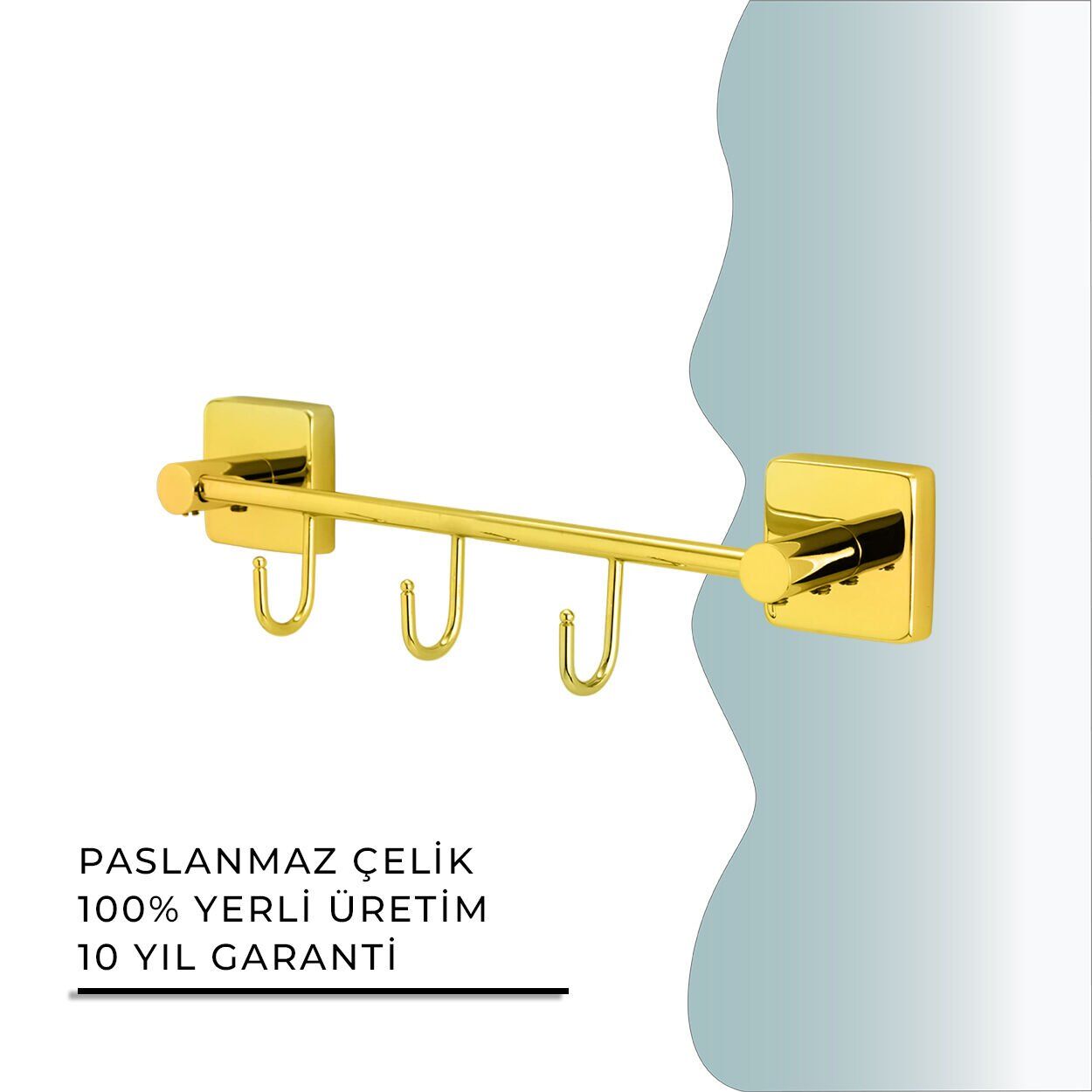 İGK YAPI - Çelik Banyo Vizyon Gold Üçlü Askılık (VZ10-030.1)