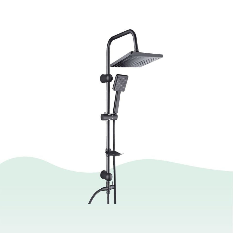 BANYOLİA - TEMA Rain Tetra Mat Siyah Sürgülü Duş Seti (53243-2M)