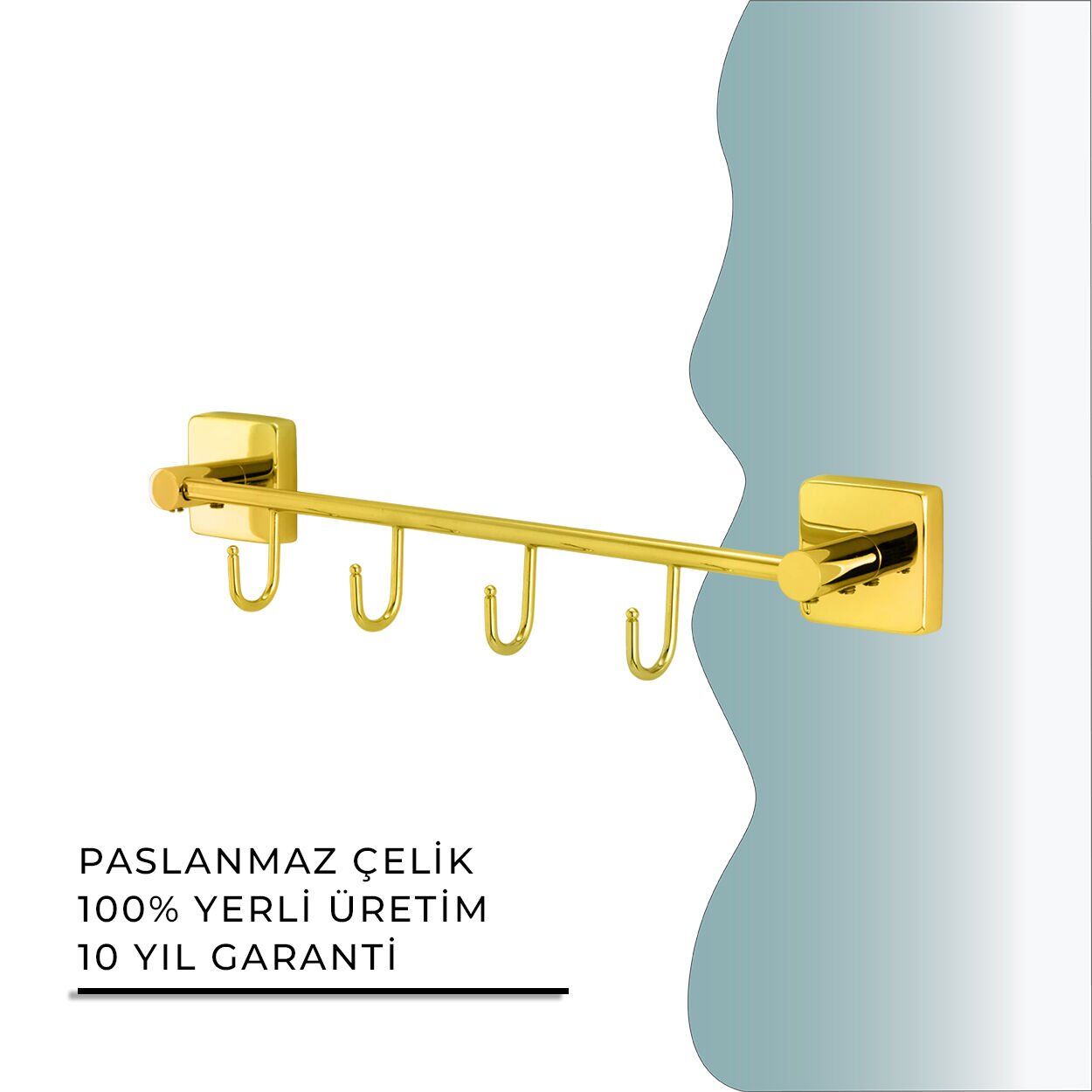 İGK YAPI - Çelik Banyo Vizyon Gold Dörtlü Askılık (VZ10-031.1)