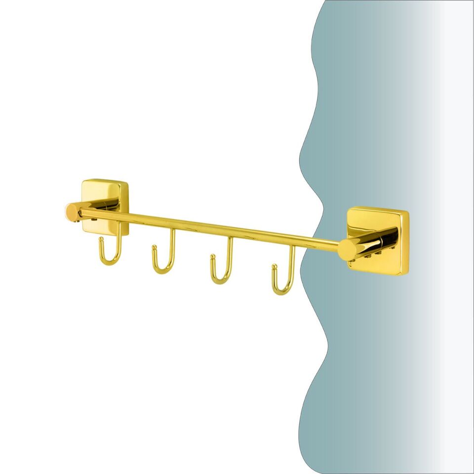 İGK YAPI - Çelik Banyo Vizyon Gold Dörtlü Askılık (VZ10-031.1)