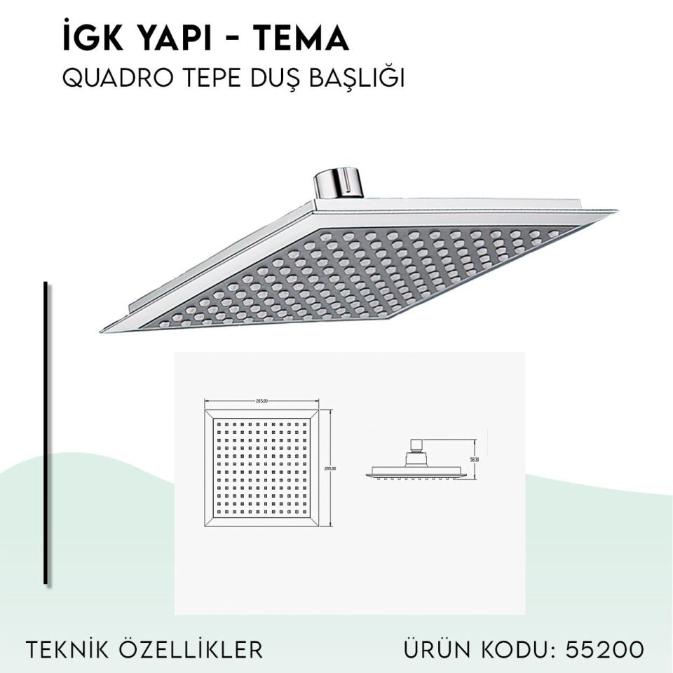 BANYOLİA - TEMA Quadro Tepe Duş Başlığı (55200)