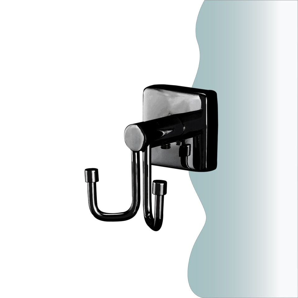 İGK YAPI - Çelik Banyo Vizyon Mat Mat Siyah Bornozluk Çiftli (VZ10-002.4)