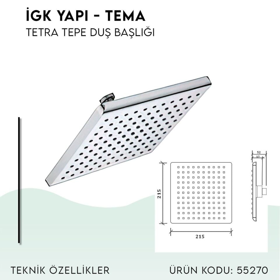 BANYOLİA - TEMA Tetra Tepe Duş Başlığı (55270)