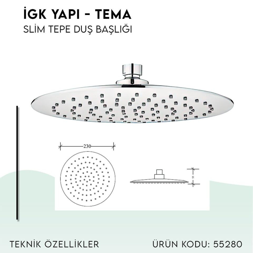 BANYOLİA - TEMA Slim Tepe Duş Başlığı (55280)