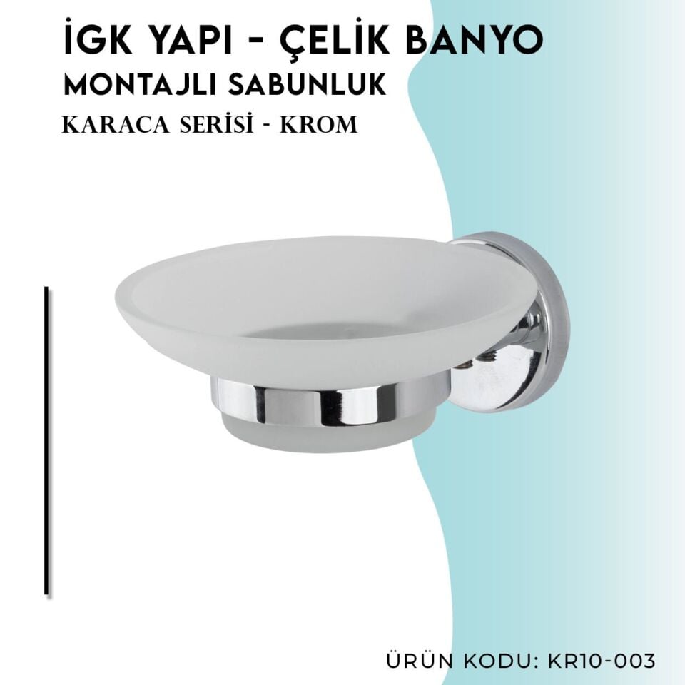 BANYOLİA - Çelik Banyo Karaca Montajlı Sabunluk (KR10-003)