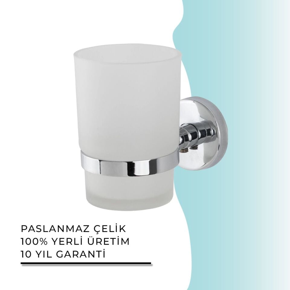 BANYOLİA - Çelik Banyo Karaca Montajlı Diş Fırçalık (KR10-004)