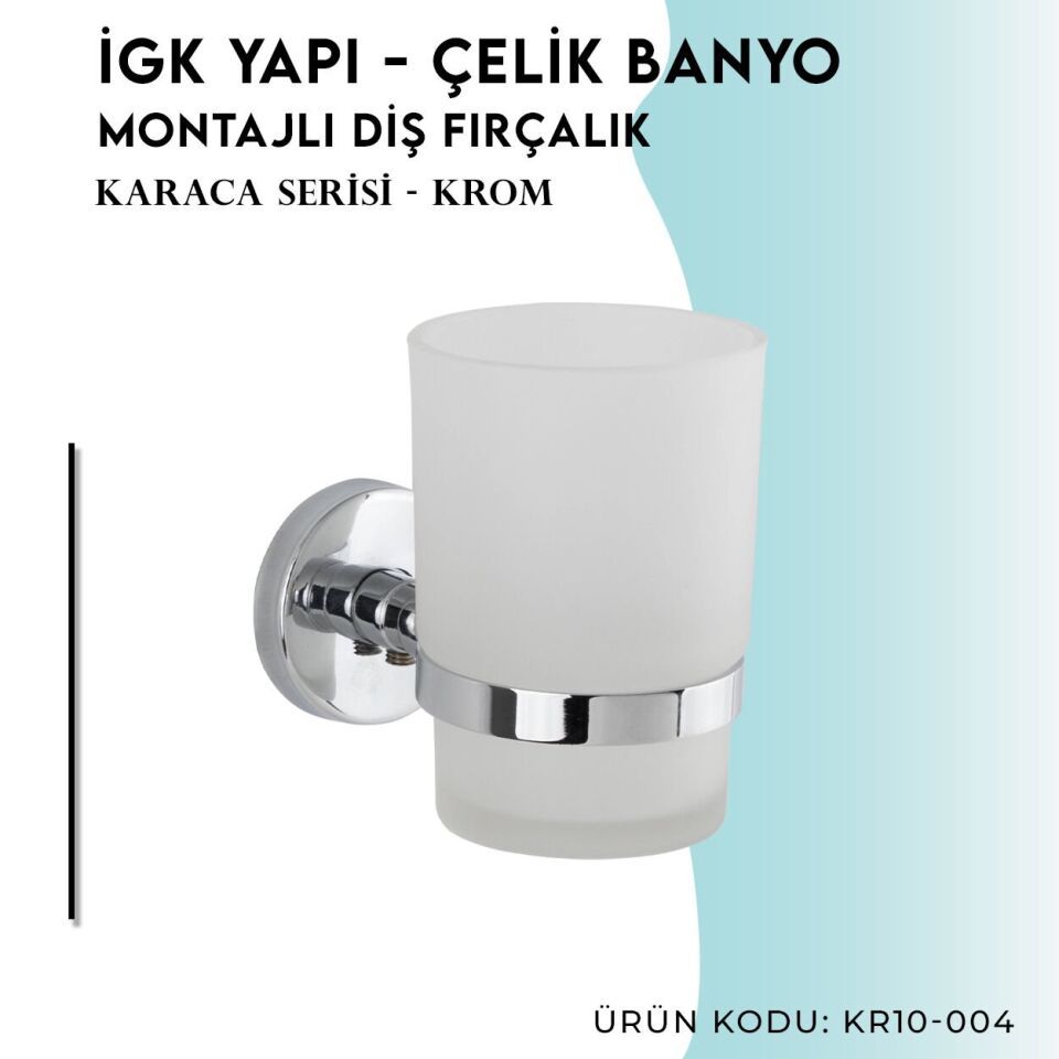 BANYOLİA - Çelik Banyo Karaca Montajlı Diş Fırçalık (KR10-004)