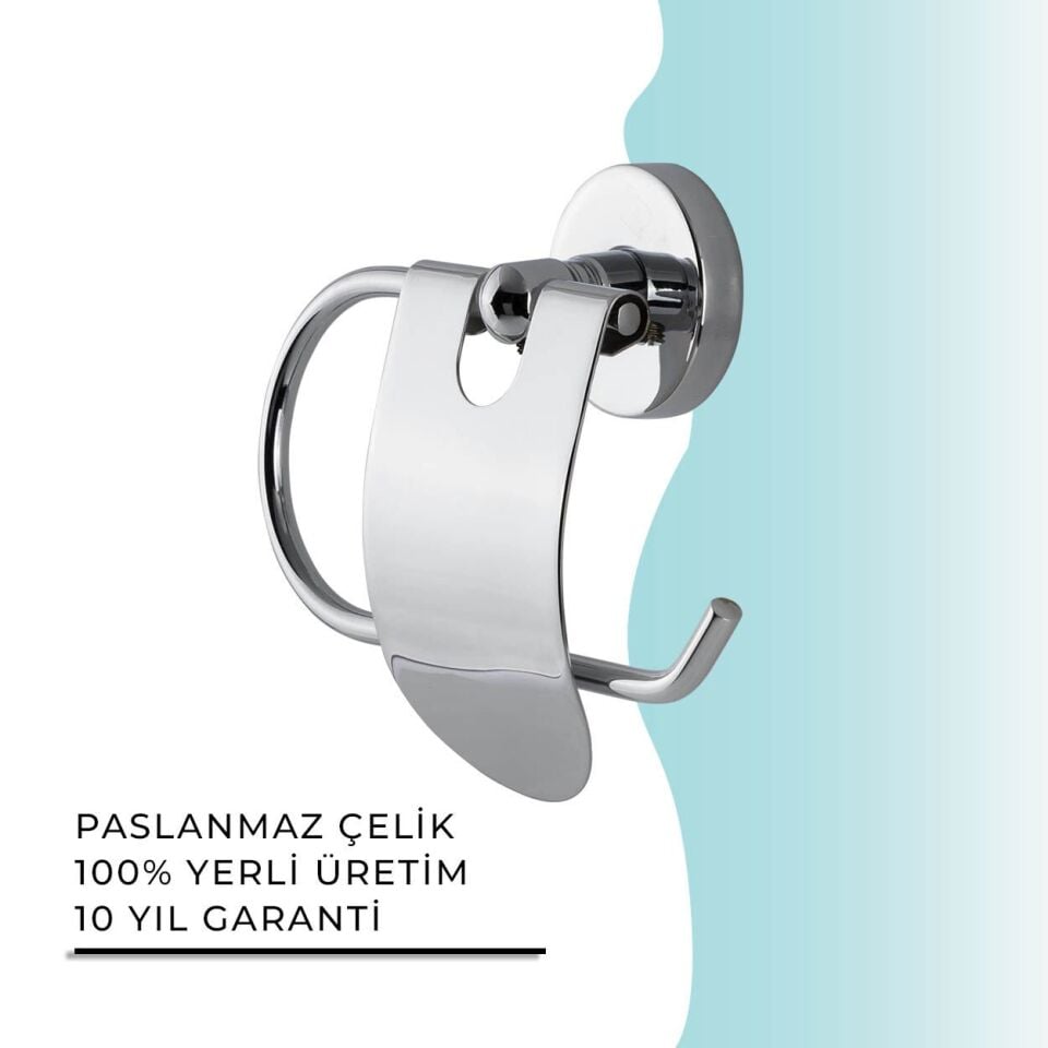 BANYOLİA - Çelik Banyo Karaca Dar Kapaklı Tuvalet Kâğıtlığı (KR10-007)