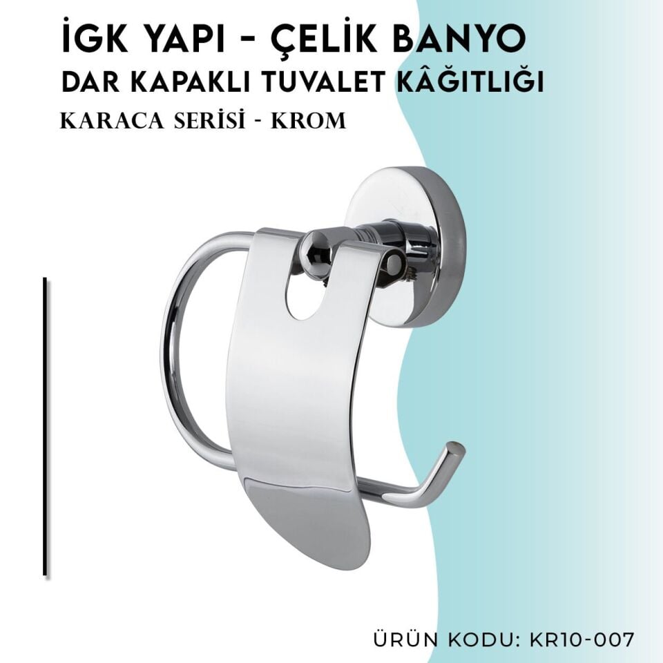 BANYOLİA - Çelik Banyo Karaca Dar Kapaklı Tuvalet Kâğıtlığı (KR10-007)