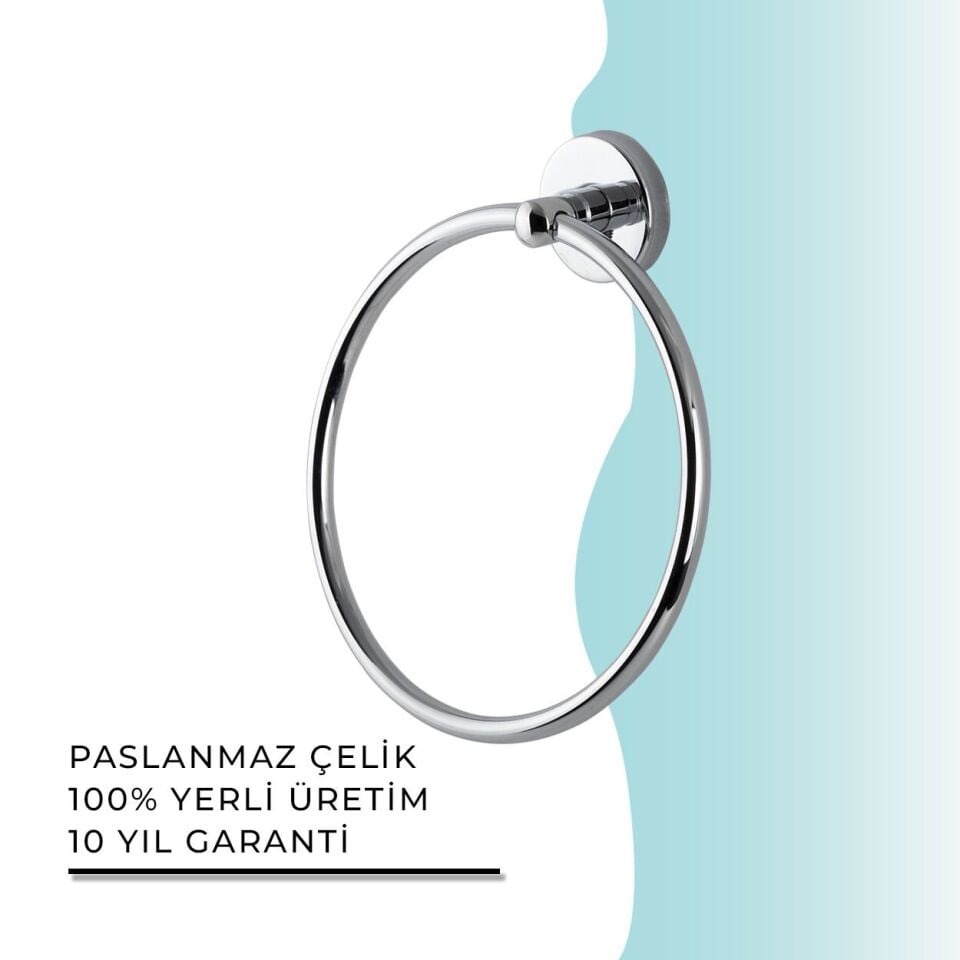 BANYOLİA - Çelik Banyo Karaca Yuvarlak Havluluk (KR10-008)