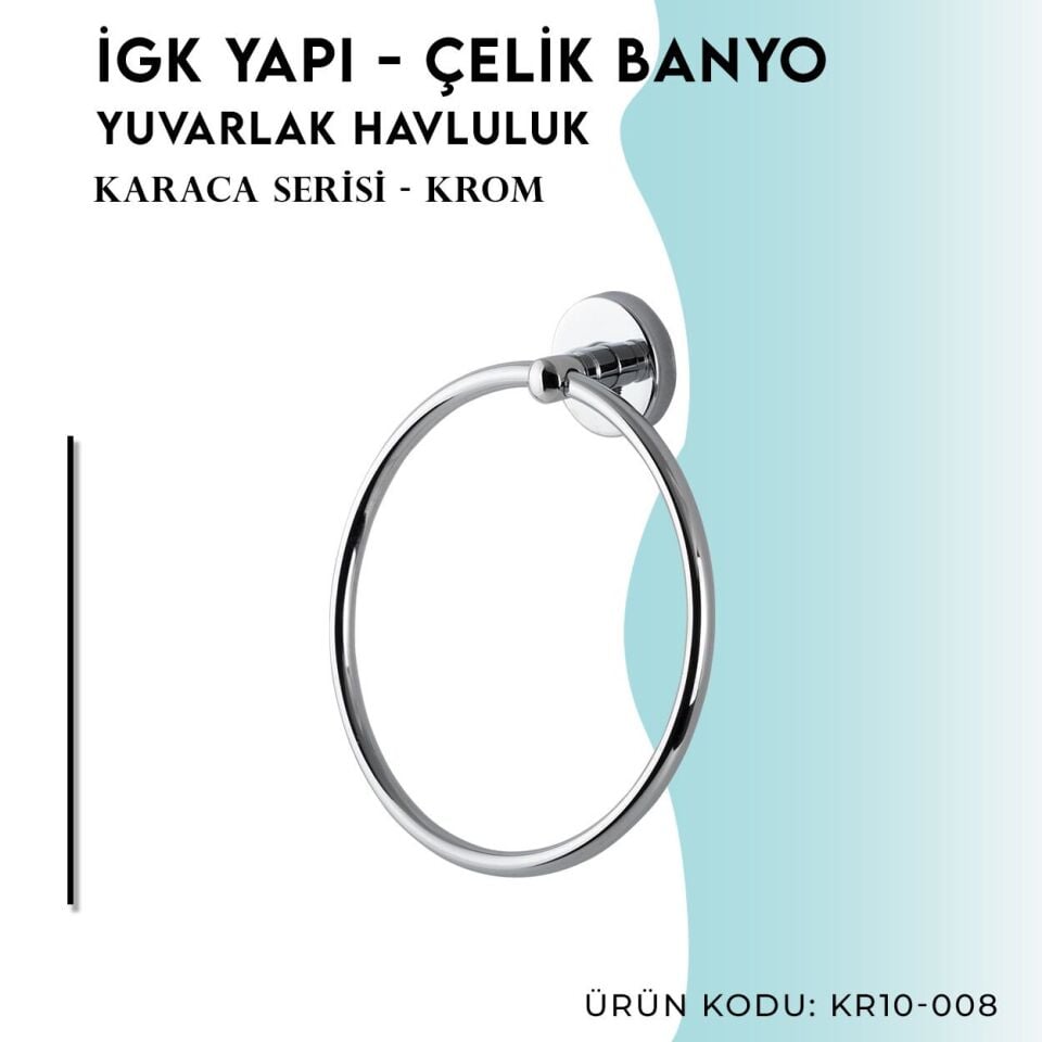 BANYOLİA - Çelik Banyo Karaca Yuvarlak Havluluk (KR10-008)