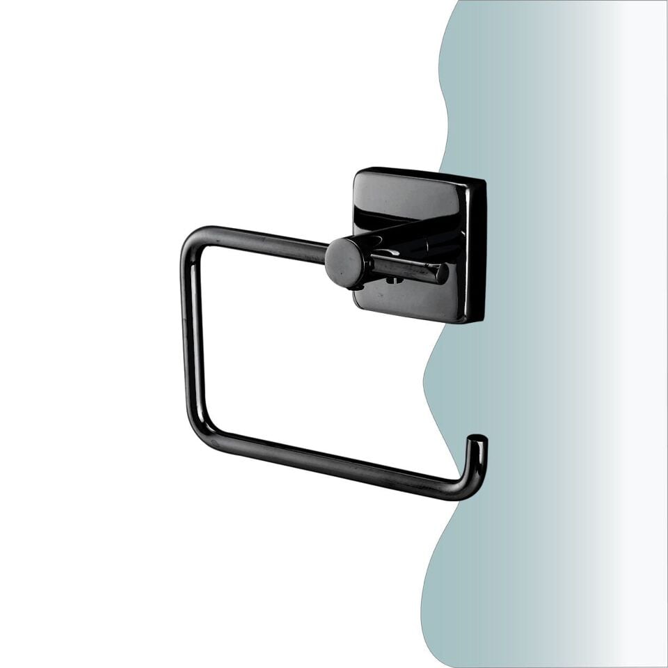 İGK YAPI - Çelik Banyo Vizyon Mat Siyah Açık Tuvalet Kâğıtlığı (VZ10-022.4)