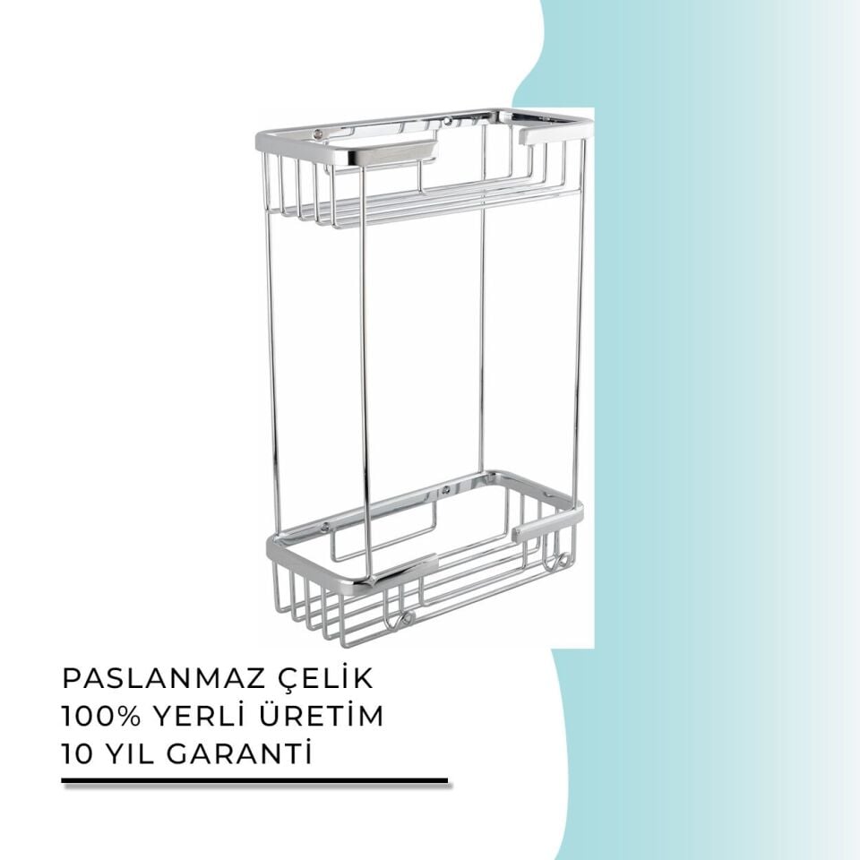 BANYOLİA - Çelik Banyo Karaca İkili Süngerlik (10x20 Cm)(KR10-010)