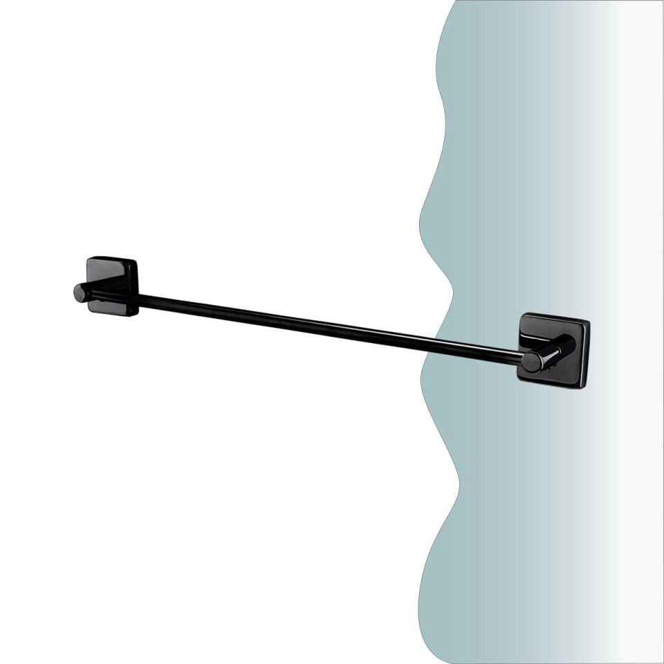 İGK YAPI - Çelik Banyo Vizyon Mat Siyah Uzun Havluluk 50cm (VZ10-025.4)