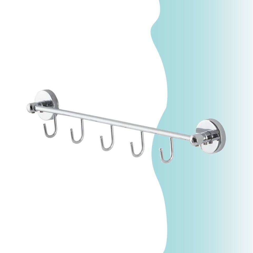 BANYOLİA - Çelik Banyo Karaca Beşli Askılık (KR10-020)