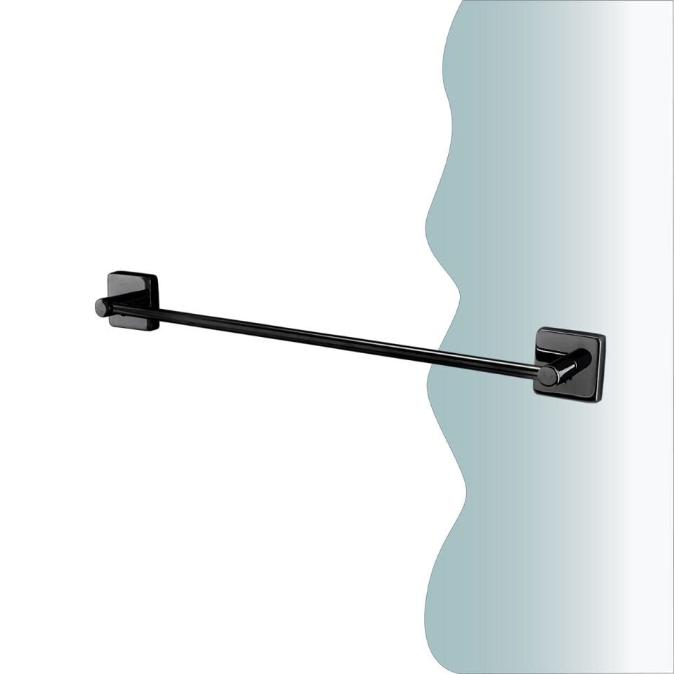 İGK YAPI - Çelik Banyo Vizyon Mat Siyah Uzun Havluluk 60cm (VZ10-035.4)