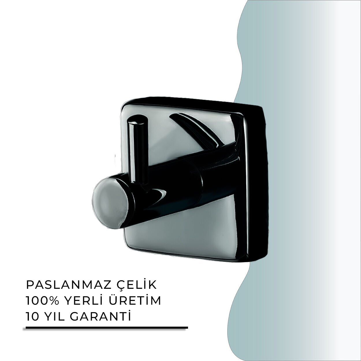 İGK YAPI - Çelik Banyo Vizyon Mat Siyah Tekli Askılık (VZ10-036.4)