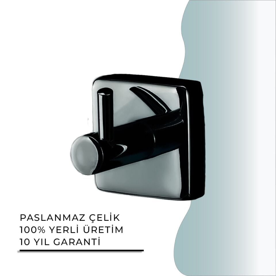İGK YAPI - Çelik Banyo Vizyon Mat Siyah Tekli Askılık (VZ10-036.4)