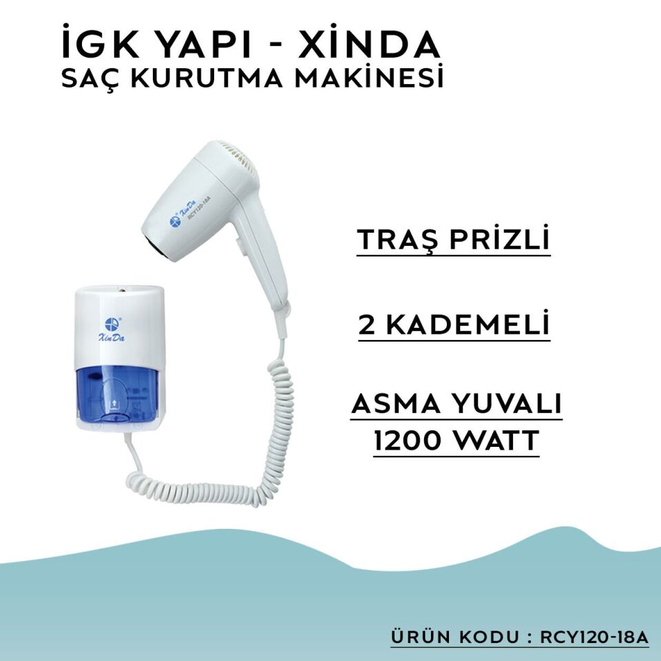 İGK YAPI – XINDA Kordonlu Saç Kurutma Makinesi (RCY120-18A)