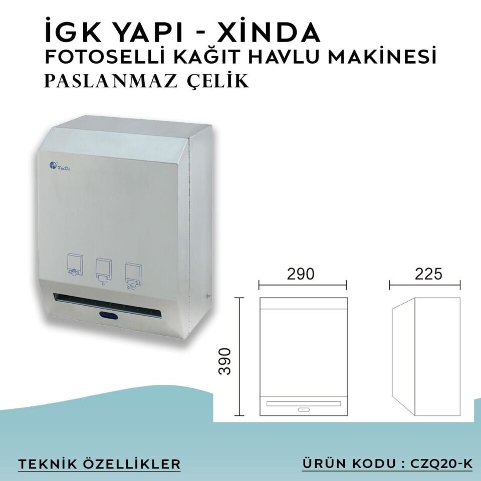 İGK YAPI – XinDa Fotoselli Çelik Kağıt Havlu Makinesi (CZQ20K) 